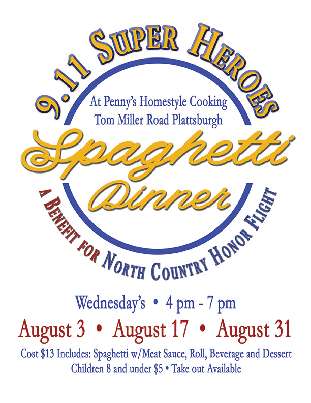 August Spaghetti Dinner Fundraisers for North Country Honor Flight